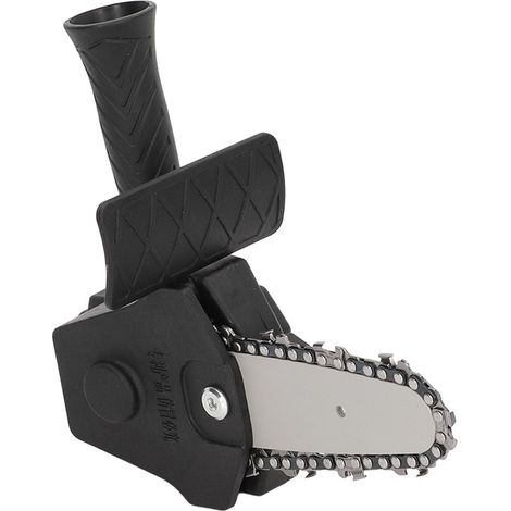 Support de tronçonneuse électrique avec poignée en ABS noir, adaptateur pour tronçonneuse sans fil avec chaîne métallique pour le travail du bois