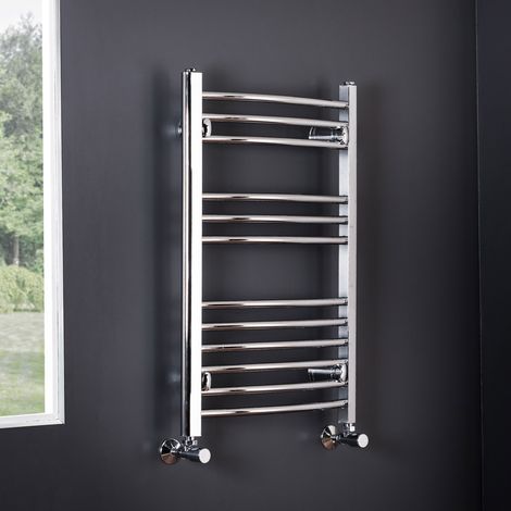 WarmeHaus Curved Chrome Heated Towel Rail 750x495mm