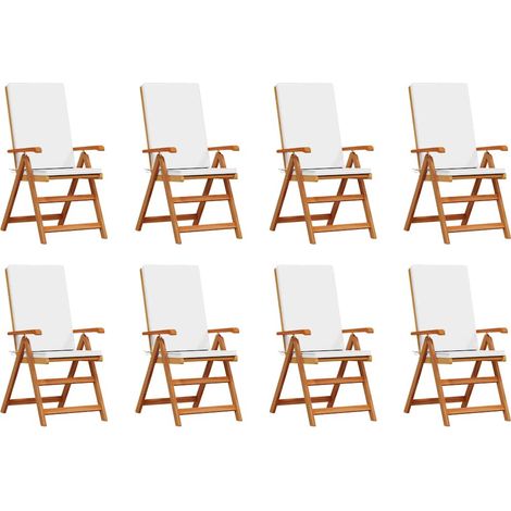 Maison Exclusive - Gartenstuhl 8 pcs Braun und Weiß 57 x 71,5 x 1