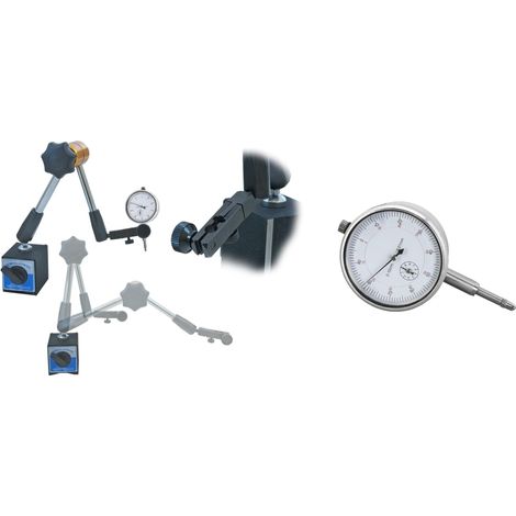 Comparatore centesimale a quadrante con base magnetica e supporto a tre snodi