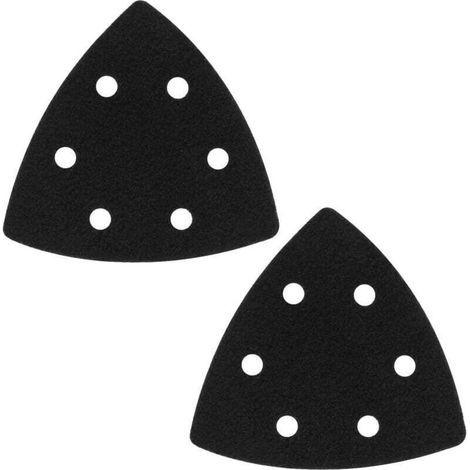Set mit 2 dreieckigen Schleifpads mit 6 Löchern und Klettverschluss, kompatibel mit PDA 180, PDA 240, GDA 280 E, 93 x 93 x 93 mm (1/5)