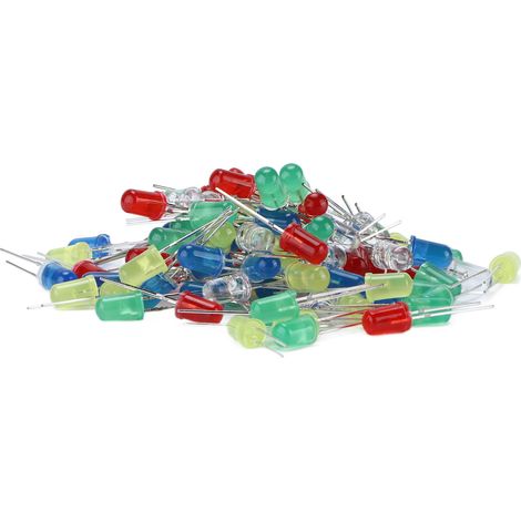 Set mit 100 LED-Dioden, 3 mm/5 mm, verschiedene Farben, ungiftig und energiesparend, für DIY-Dekorationen (5 mm) (1/5)
