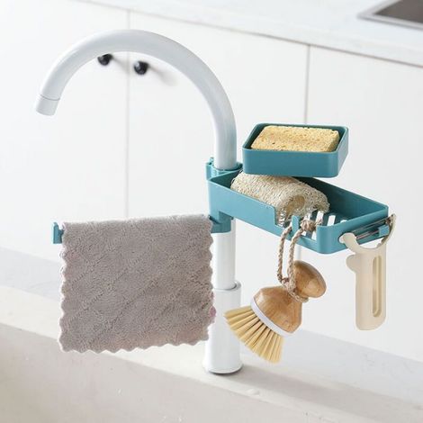 Support de robinet, lavabo, évier, panier de vidange de chiffon, ménage en plastique, évier de cuisine, support de rangement (1/5)