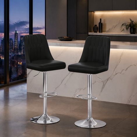 Barhocker 2er-Set höhenverstellbar drehbar PU-Leder OKMYHOME (1/5)