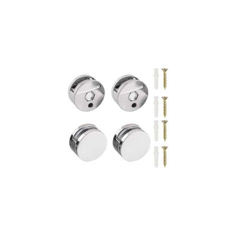 4Pcs Attache Miroir Mural, Support Miroir,Clips Pince de Miroir Lourd,avec Vis et Bouchon de Colle (1/4)