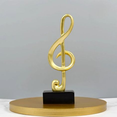 Statues de notes, statues de symboles musicaux décoratifs, statues cadeaux de sculptures de piano décorées modernes pour le bureau à domicile (1/5)