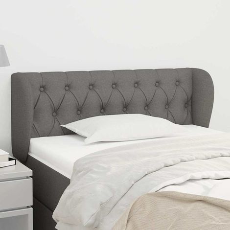 vidaXL Cabecero de tela gris oscuro 93x23x78/88 cm (1/5)
