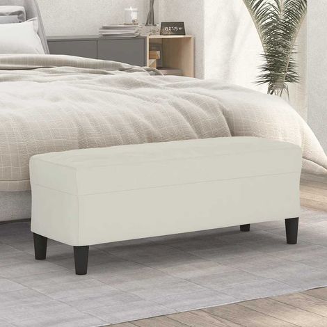 Sitzbank Creme 100x35x41 cm Samt