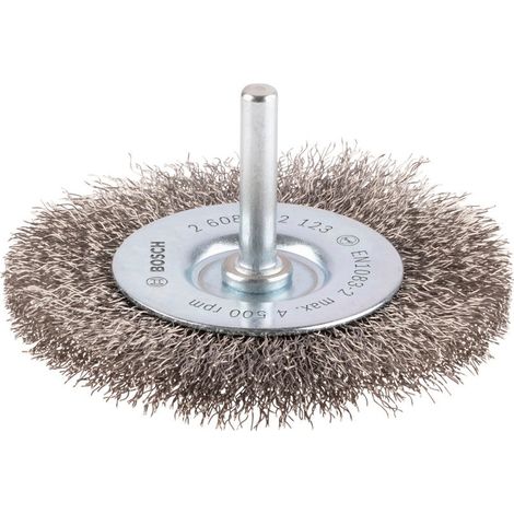 Bosch Scheibenbürste, Edelstahl, gewellter Draht, 80 mm, 0,2 mm, 4 mm, 4500 U/ min (1/5)