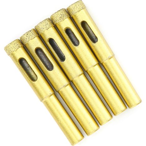 Jeu de 5 forets diamantés de 10 mm pour granit doré, carrelage en céramique, béton et marbre. (1/5)