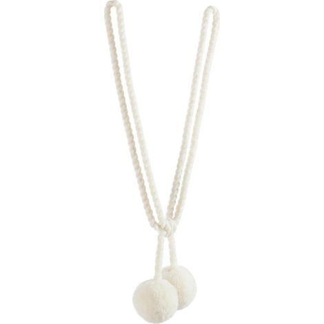 Embrasse de Rideau "Boule Coton" 45cm Ivoire