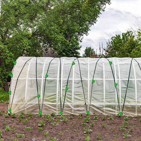 100 pièces/vente : pince de serrage pour film de compression de tuyaux de 6 mm pour serres/maisons fleuries/chambres chauffées, filet anti-insectes, bâche antigel, pince à tête unique (1/5)