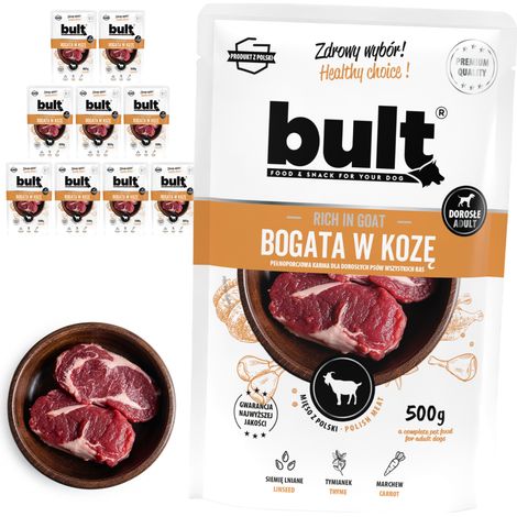 Cibo umido per cani BULT, gusto capra, in bustine da 500 g. (1/2)