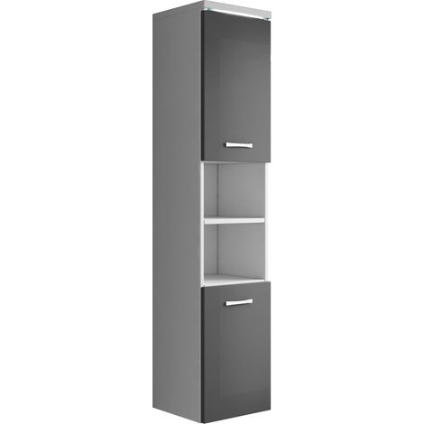 Badezimmer Schrank Paso 160cm Hochglanz Grau Fronten – Regal Sch (1/5)