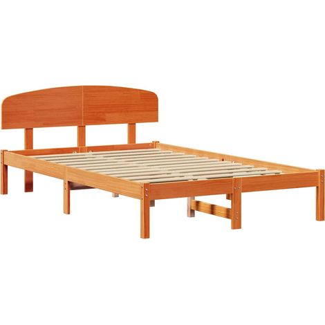 Lit double,Lit adulte,Cadre de lit Marron 120 x 190 cm Bois de pin massif CFW9073517 (1/5)
