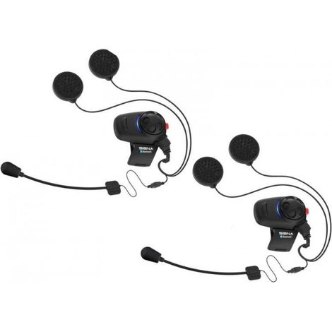 Intercomunicador para motocicleta SENA SMH5 Bluetooth 3.0 con micrófonos, alcance de 400 m (2 unidades) (1/5)