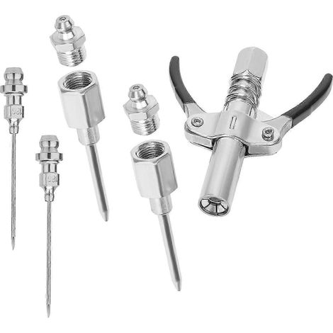 Kit de 5 accessoires pour pistolet à graisse, embouts à aiguille et distributeur d'aiguille à graisse. (1/4)