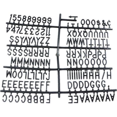 Tableau magnétique de l'alphabet, lettres blanches, symboles de l'alphabet-30X26CM-Black