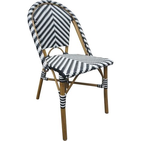 Chaise Style Parisien en Rotin Noire - Lot de 2 - Bolero