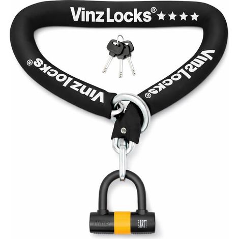 Trivor Antivol Moto Cadenas de chaîne ø10,5mm Certification Art 4 Cadenas Moto, Scooter, cyclomoteur Chaîne sécurisée & Cadenas blindé 120-300 cm x (120 cm) (1/5)