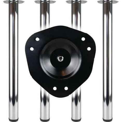 BMB Tischbein-Set Edelstahl-Effekt 60 mm Höhe 870 mm ( 3000273148 ) (1/3)