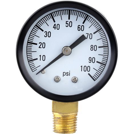 Water pressure gauge, measuring range 0-100 psi, water pressure gauge for 50 mm diameter well pump (1/5)