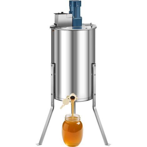Extracteur de Miel Électrique à 3 Cadres Centrifugeuse Séparateur Miel Acier Inox avec Couvercle Transparent, 140 W, Hauteur Réglable, Équipement d'Extraction de Nid d'Abeilles pour Apiculture (1/5)