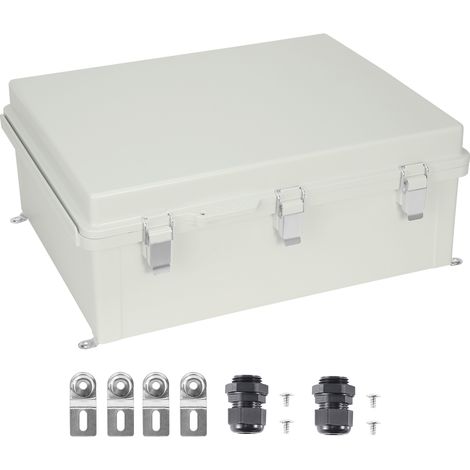 Mophorn Caja de conexiones electricas cubierta con bisagras para caja electrica de plástico ABS 350x250x150 mm,pestillo de acero inoxidable,impermeable IP67 a prueba de polvo para proyectos electricos (1/5)