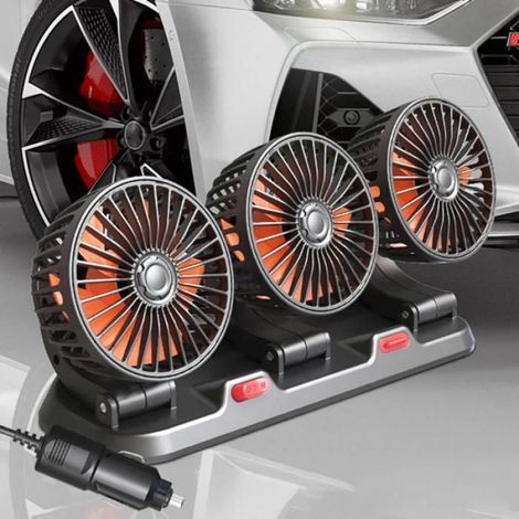 Ventilatore per auto a tre teste da 24 V, ventilatore per climatizzatore auto, raffreddatore d'aria (1/5)