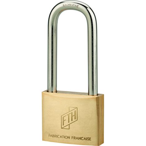 Cadenas FTH MH2 à clé, corps en laiton et anse en acier cémenté, base de 45mm, anse demi-haute 60mm, 2 clés - FTH (1/5)