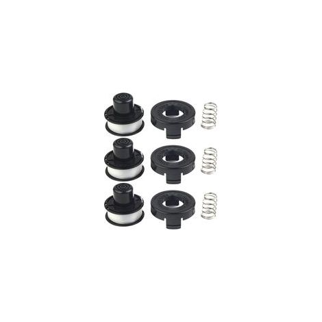 3 x S'applique à Bobine de fil et remplacement Black & Decker RS136 Bobine de coupe-bordures Ensemble de ressorts Corde de tonte en nylon