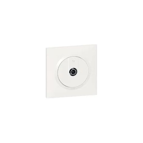 Prise TV étoile blindée dooxie livrée avec plaque carrée blanche COMPLET