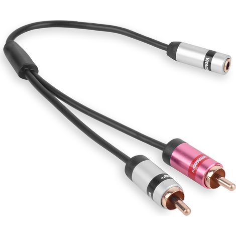 Adaptador 2x conector RCA cinch - conector estéreo de 3,5 mm tipo Vitalco (A3) (1/5)