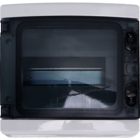 Boîtier de protection de distribution 8 voies sur rail DIN, étanche IP65, couvercle transparent (1/5)