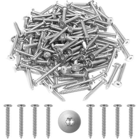 130 Pièces Vis a Bois Torx en Inoxydable, M4x30mm Vis Autoforeuse Metal, Vise Tête Plate pour Muebles, Electrodomésticos y Maquinaria (1/5)