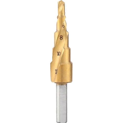 1 Stück HSS-Stufenbohrer 4 mm–12 mm, Spiralnut, Dreieckschaft