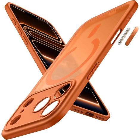 Handyhülle iPhone 17 Pro Max MagSafe stoßfest Kamerabutton Orange (1/5)