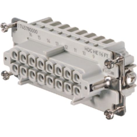 Embout de connecteur Weidmuller série HE, 16 contacts , 16A, Femelle ( Prix pour 1 )