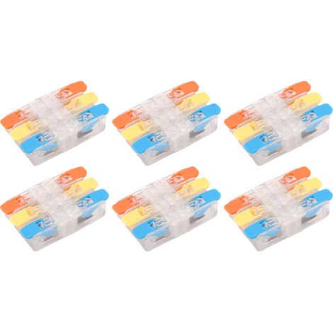 Connecteur électrique rapide 10 pièces, domino à levier 3 entrées 3 sorties, 41A 450V, raccord fil inline, épissure sans soudure (1/5)