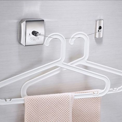 Verdeckte, perforierte quadratische Wäscheleine, teleskopierbare Wäscheleine aus Edelstahldraht für den Innenbereich, Nylon-Wäscheleine für den Außenbereich (1/5)