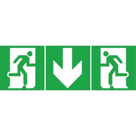 pictogramme signalisation d'évacuation repositionnable espace d'attente sécurisé avec flèche verticale (1/5)