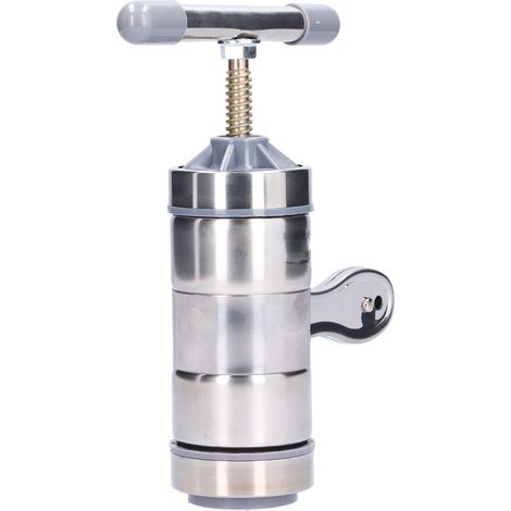 Presse à nouilles manuelle en acier inoxydable à 5 moules pour usage domestique, petite machine à nouilles familiale, presse à nouilles à manivelle. (1/5)
