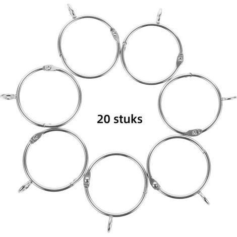Anneaux de suspension en métal - diamètre 5 cm (épaisseur environ 3 mm), adaptés pour rideaux, crochets pour objets lourds - 20 ensembles (1/5)