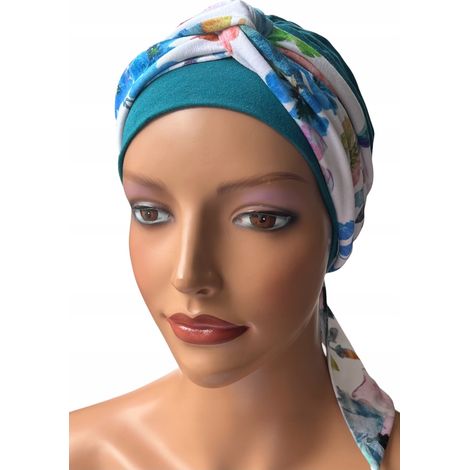 Turban de printemps pour femme Lena 024-414, foulard doux, également adapté après chimiothérapie (1/5)
