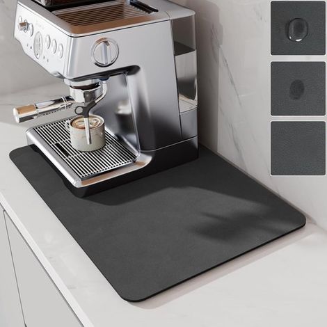 Arbeitsmatte für Kaffeemaschinen – saugfähige und trocknende Matte, geeignet für die Verwendung unter Kaffeemaschinen (grau, 50 x 30 cm) (1/5)