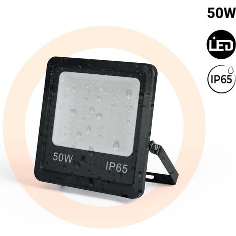 Proyector LED De Exterior - 50W - Negro - IP65 - Blanco Neutro