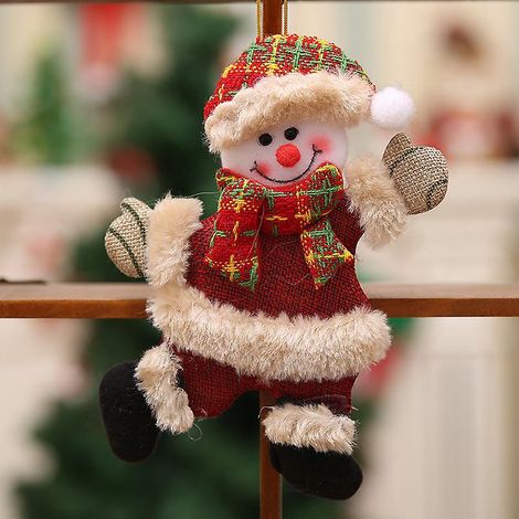 3 Pices Accessoires D'arbre De Nol Figurine De Nol Danse Vieil Homme Bonhomme De Neige Cerf Ours Tissu Poupe Pendentif Cadeau (style 2)