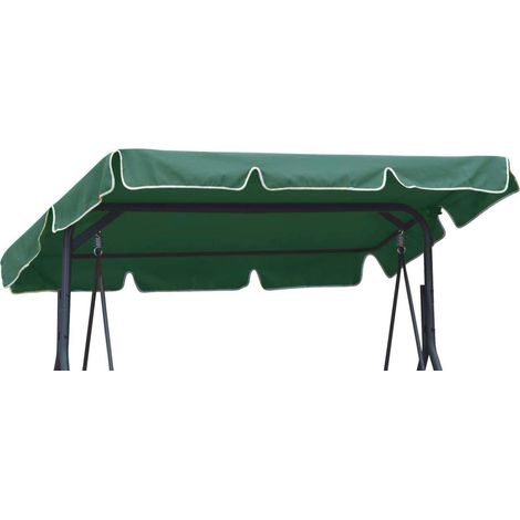 Toldo de repuesto universal y colorido para columpio de jardín de 3 plazas, tamaño 190 x 125 x 15 cm, funda protectora para hamaca de jardín exterior, verde. (1/5)