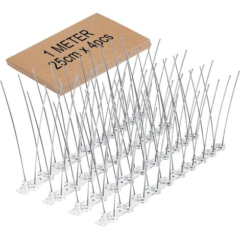 Pic Anti Pigeon Inoxydable 3M 12x25cm avec 24pcs Plastique Zip Attaches Anti-Oiseaux pour Effrayer Pigeons Moineaux Corbeaux Chats Respectueux des Animaux Pic Anti Oiseaux (1/5)