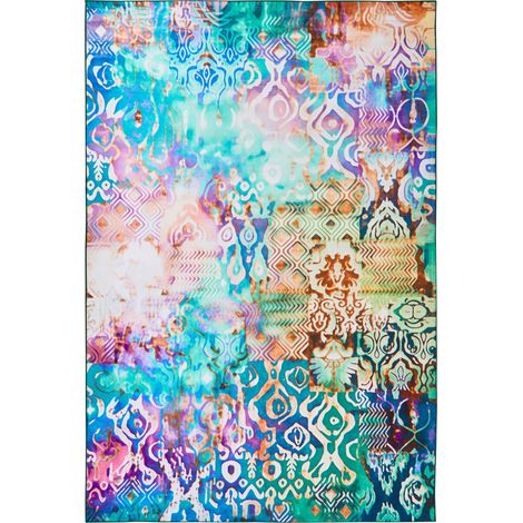 Rug Multicolour Polyester 200 x 300 cm Flat-Woven Oriental Boho Style Vibrant Printed Pattern ISVANTA